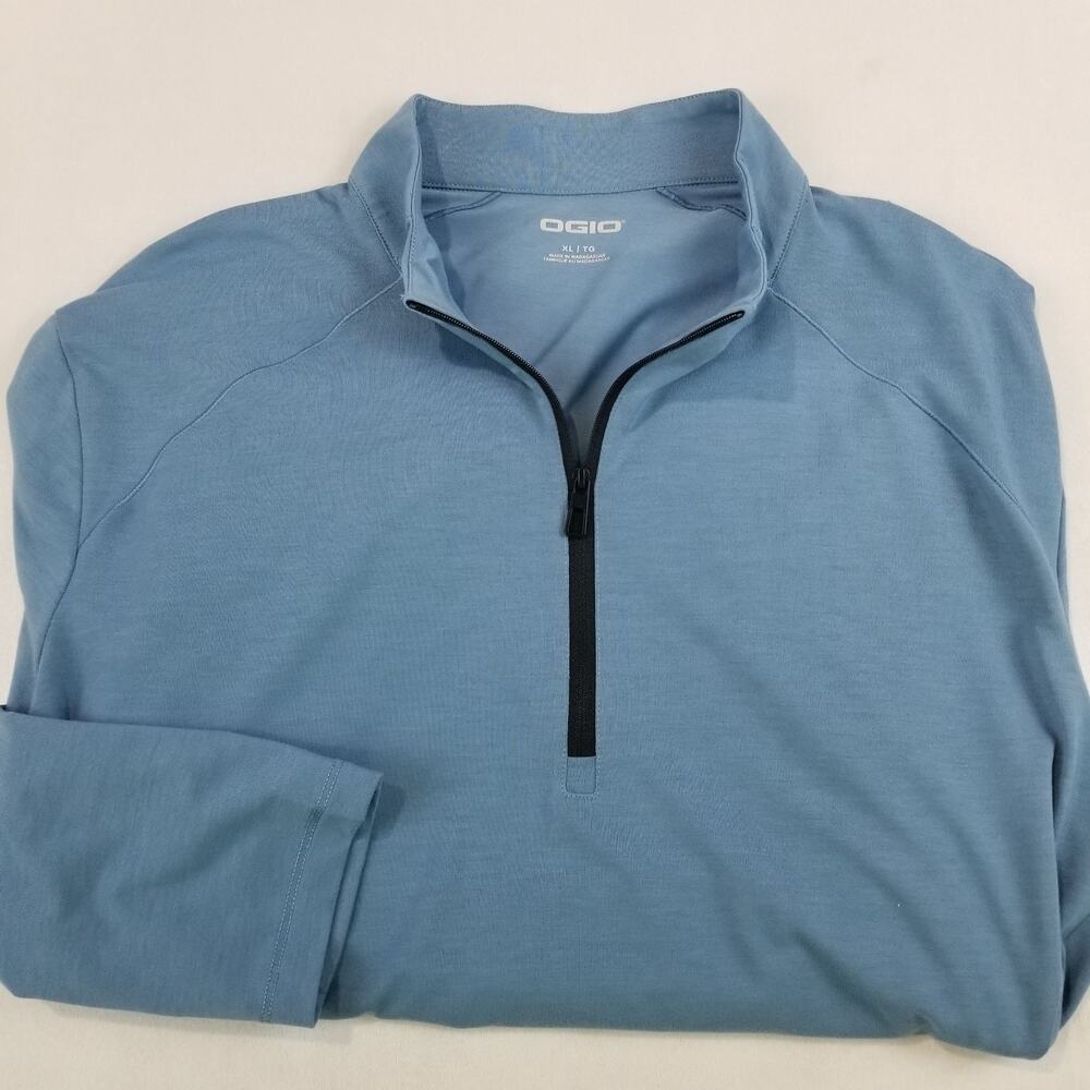 OGIO Pullover Mens XL Blue 1/4 Zip Long Sleeve Stretch Performance Top OG153